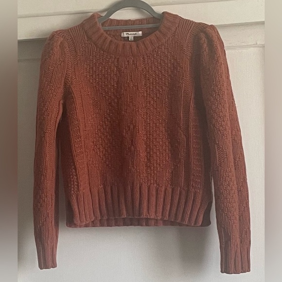 Madewell Ridgecrest Cable Pullover Wool-Blend Sweater. Pre-Owned. - Picture 6 of 11